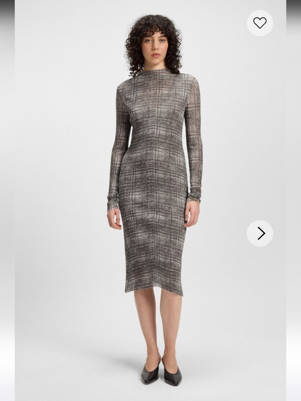 HUGO BOSS Plissé-tulle dress with modal lining MSRP $344